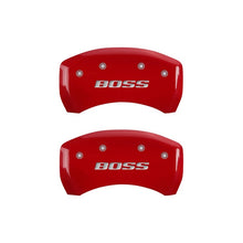 Load image into Gallery viewer, MGP Rear set 2 Caliper Covers Engraved Rear Boss Red finish silver ch