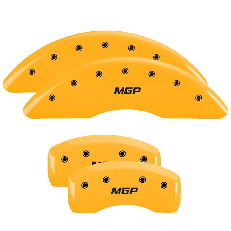 MGP 4 Caliper Covers Engraved Front & Rear MGP Yellow Finish Black Char 2006 Toyota Camry