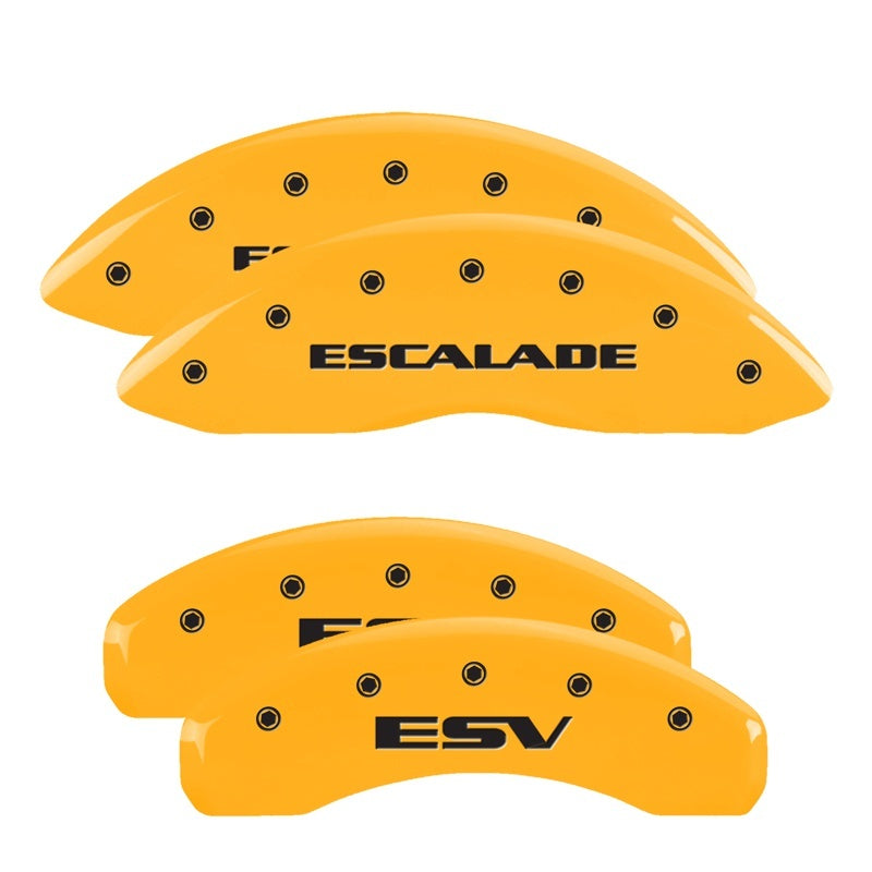 MGP 4 Caliper Covers Engraved Front & Rear MGP Yellow finish black ch