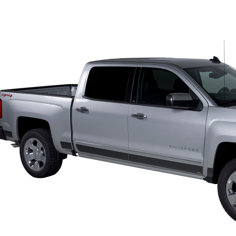 Putco 07-13 Chevy Silv Reg Cab 6.5ft Standard Box - 6in Wide - 12pcs Black Platinum Rocker Panels