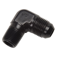 Load image into Gallery viewer, Russell Performance -8 AN to 1/2in NPT 90 Degree Flare to Pipe Adapter (Black)