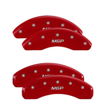 Load image into Gallery viewer, MGP Front set 2 Caliper Covers Engraved Front MGP Red finish silver ch