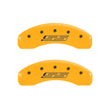 Load image into Gallery viewer, MGP 4 Caliper Covers Engraved Front &amp; Rear Gen 5/SS Yellow finish black ch