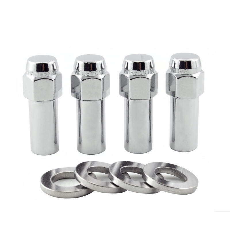 McGard Hex Lug Nut (X-Long Shank - 1.365in.) 1/2-20 / 13/16 Hex / 2.27in. Length (4-Pack) - Chrome