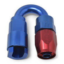 Load image into Gallery viewer, Russell Performance 3/8in SAE Quick Disc Female to -6 Hose Red/Blue 180 Degree Hose End