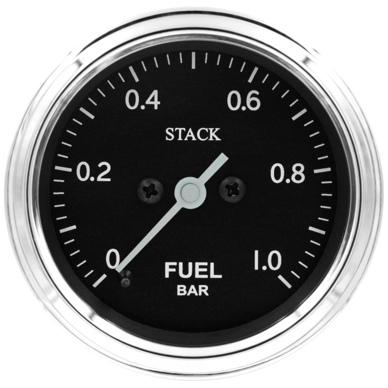 Autometer Stack 52mm 0-1 Bar M10 Male Pro Stepper Motor Fuel Pressure Gauge - Classic