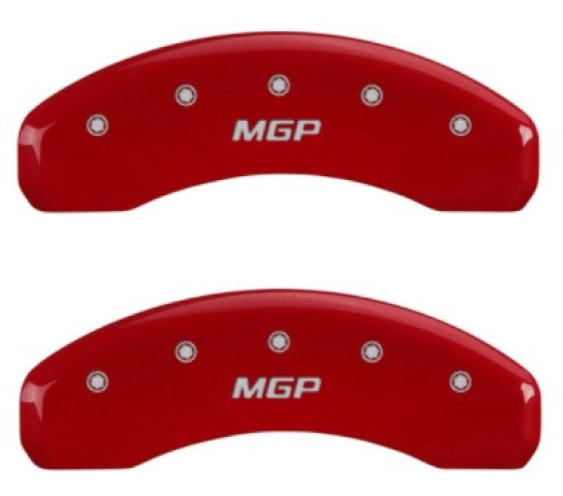 MGP 2 Caliper Covers MGP Red Finish Silver Characters 2018 Chevrolet Tahoe