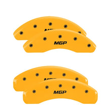 Load image into Gallery viewer, MGP Front set 2 Caliper Covers Engraved Front MGP Yellow finish black ch