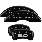 MGP 4 Caliper Covers Engraved Front 2015/Mustang Engraved Rear 2015/50 Black finish silver ch