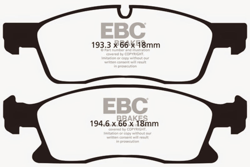 EBC 11+ Dodge Durango 3.6 Extra Duty Front Brake Pads