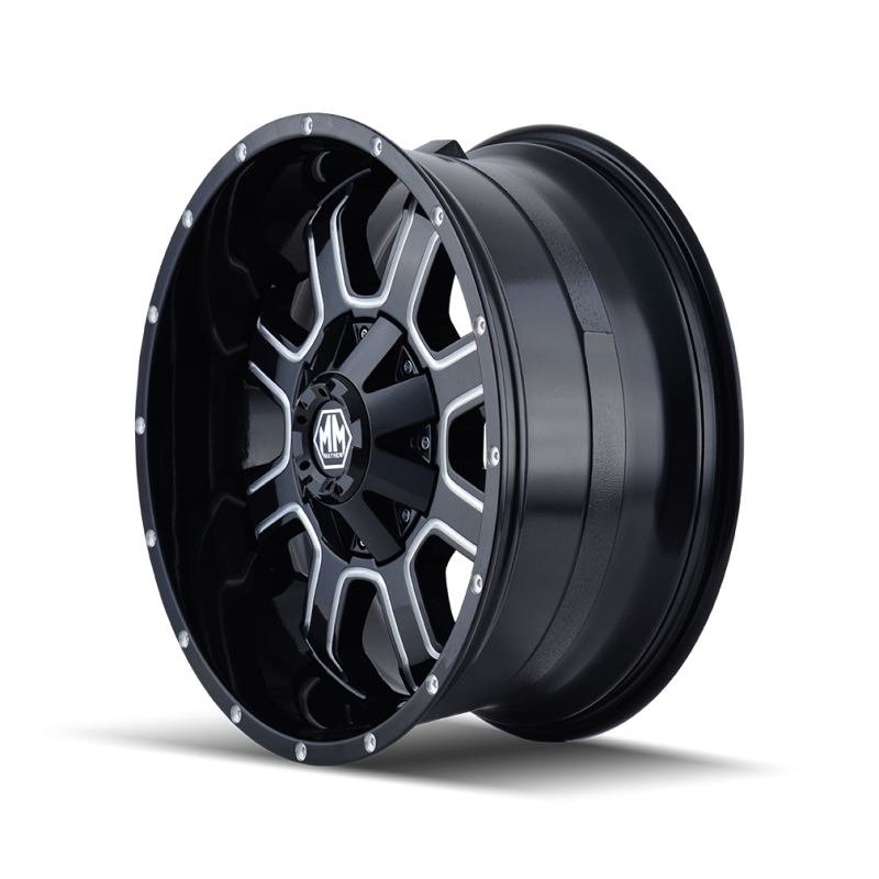 Mayhem 8103 Fierce 20x10 / 8x180 BP / -19mm Offset / 124.1mm Hub Black w/ Milled Spokes Wheel