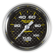 Load image into Gallery viewer, Autometer Marine Carbon Fiber 2-1/16in 100 PSI Digital Stepper Motor Fuel Pressure Gauge