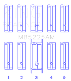 King Engine Bearings Mazda 626 F8 (Size STD) Main Bearing Set