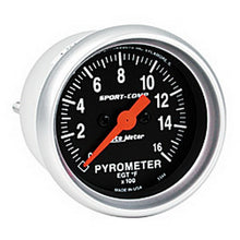 Load image into Gallery viewer, Autometer Sport-Comp 52mm 0-1600 Deg F Electronic EGT Gauge Kit