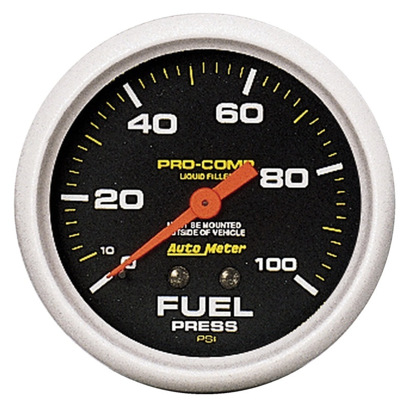 Autometer Liquid Filled Mechanical 2-5/8inch 100 PSI Fuel Pressure Gauge