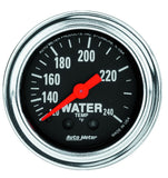 AutoMeter Gauge Water Temp 2-1/16in. 120-240 Deg. F Mechanical 12ft. Traditional Chrome