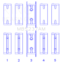 King Engine Bearings Mitsubishi 4G12 (Size +0.25mm) Main Bearing Set