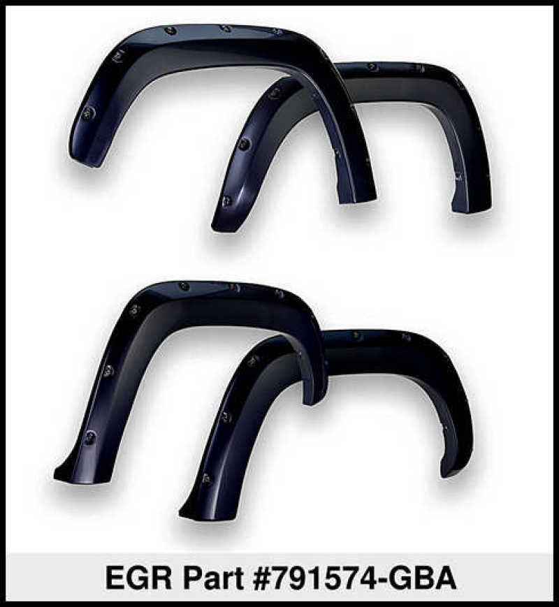 EGR 14+ Chev Silverado 6-8ft Bed Bolt-On Look Color Match Fender Flares - Set - Black