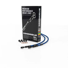 Load image into Gallery viewer, Goodridge 93-03 Aprilia Pegaso 650 Electric Blue Rear SS Brake Lines w/Black Fittings