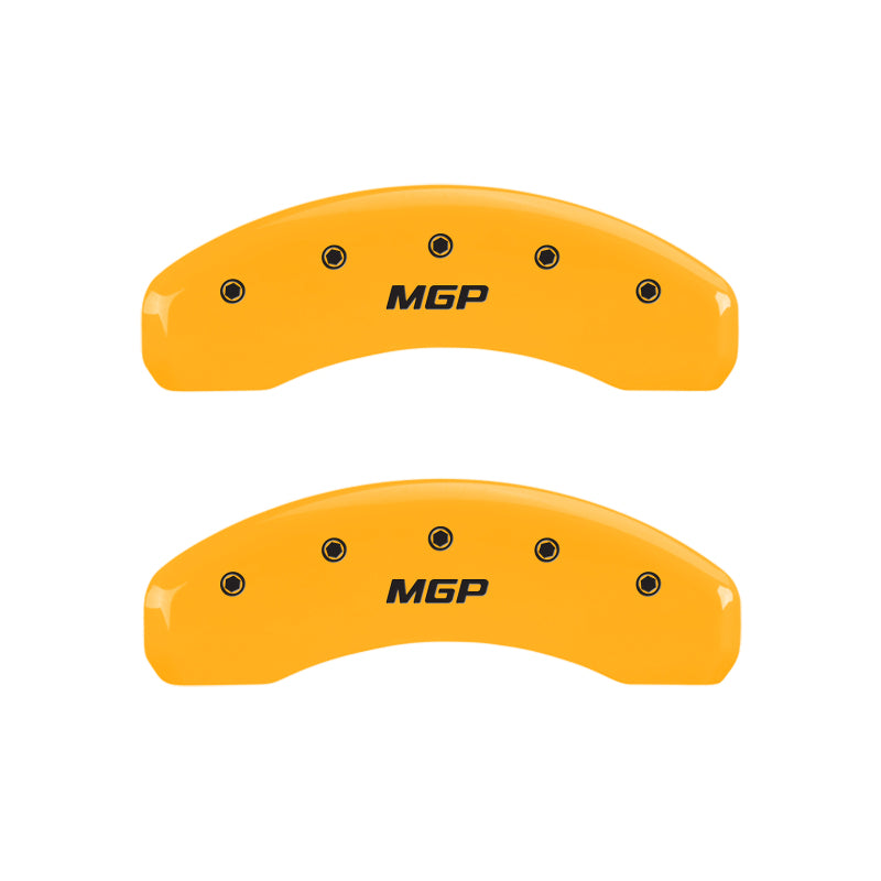 MGP 4 Caliper Covers Engraved Front & Rear MGP Yellow finish black ch