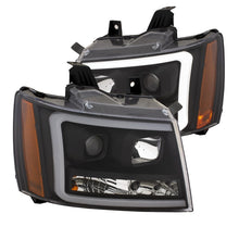 Load image into Gallery viewer, ANZO 07-14 Chevy Tahoe Projector Headlights w/ Plank Style Design Black w/ Amber