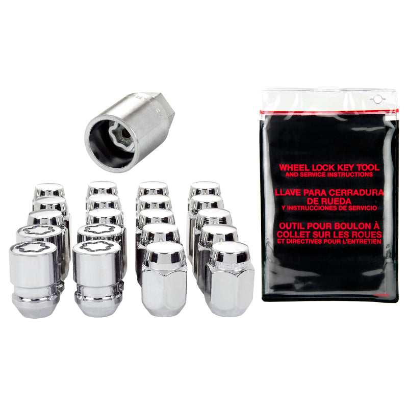 McGard 4 Lug Hex Install Kit w/Locks (Cone Seat Nut) M12X1.25 / 13/16 Hex / 1.28in. Length - Chrome