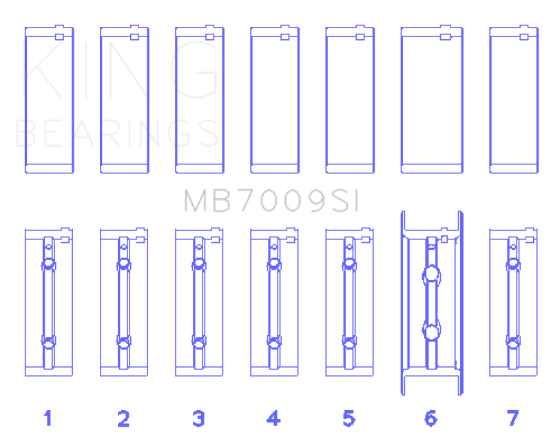 King 89-15 Dodge Cummins Diesel 5.9L 6.7L Inline 6 (Size STD) Main Bearing Set