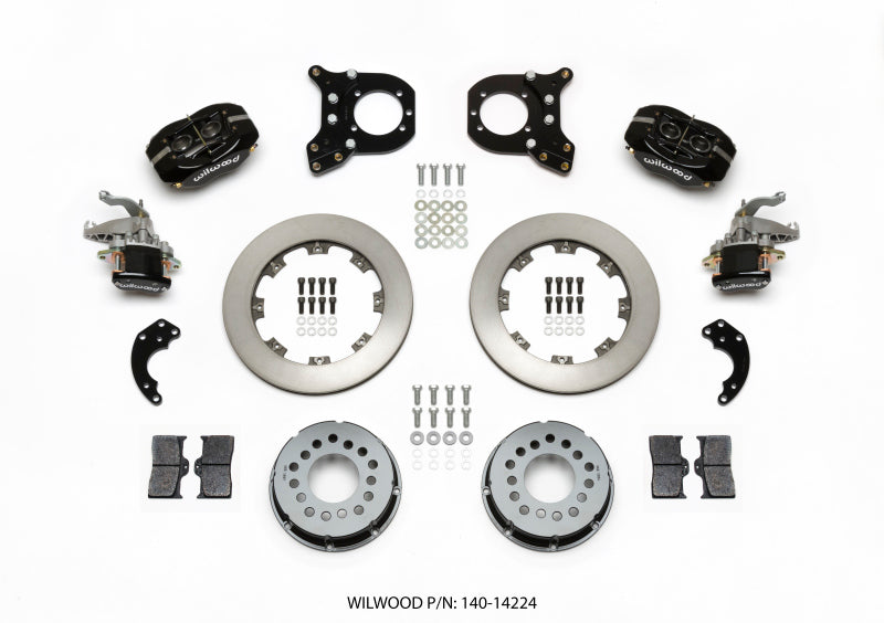 Wilwood Forged Dynalite P/S Rear Kit w/MC4 P-Brake Chev 12 Bolt w/Clip Eliminator