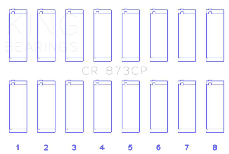 King Engine Bearings GM 379/395 16V (Size .026) Connecting Rod Bearings (Set of 8)