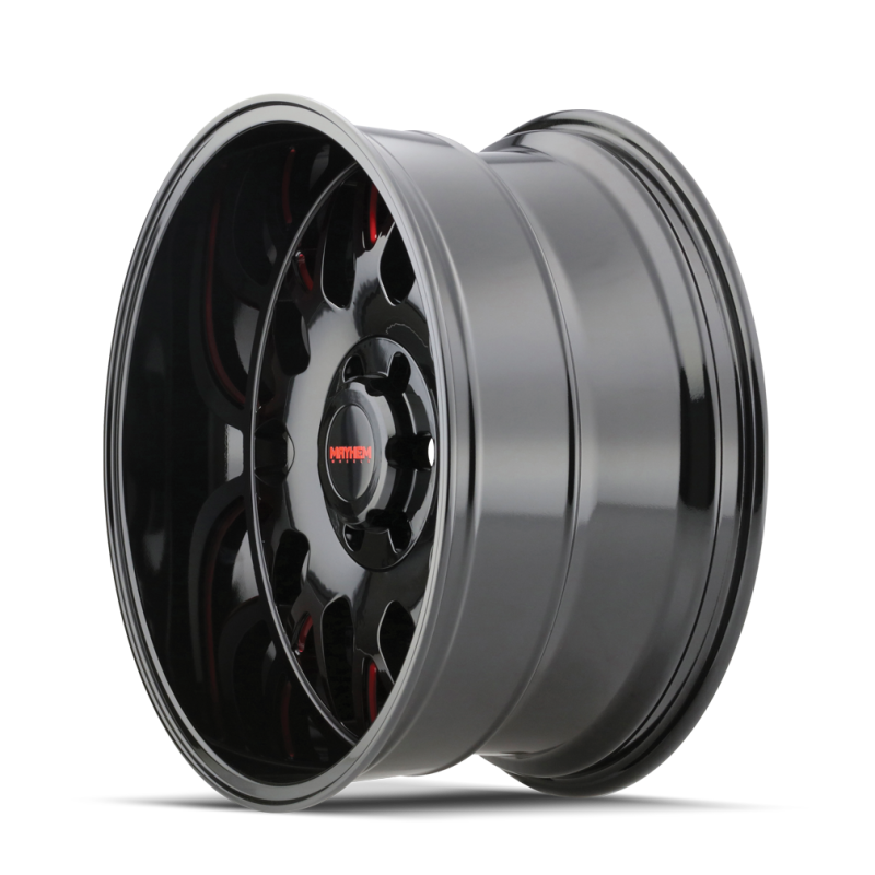 Mayhem 8110 Tripwire 20x9 / 8x165.1 BP / 18mm Offset / 130.8mm Hub Black w/ Prism Red Wheel