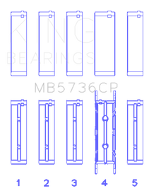 King Engine Bearings Ford Powerstroke 6.0L/6.4L Diesel (Size +0.50mm) Crankshaft Main Bearing Set