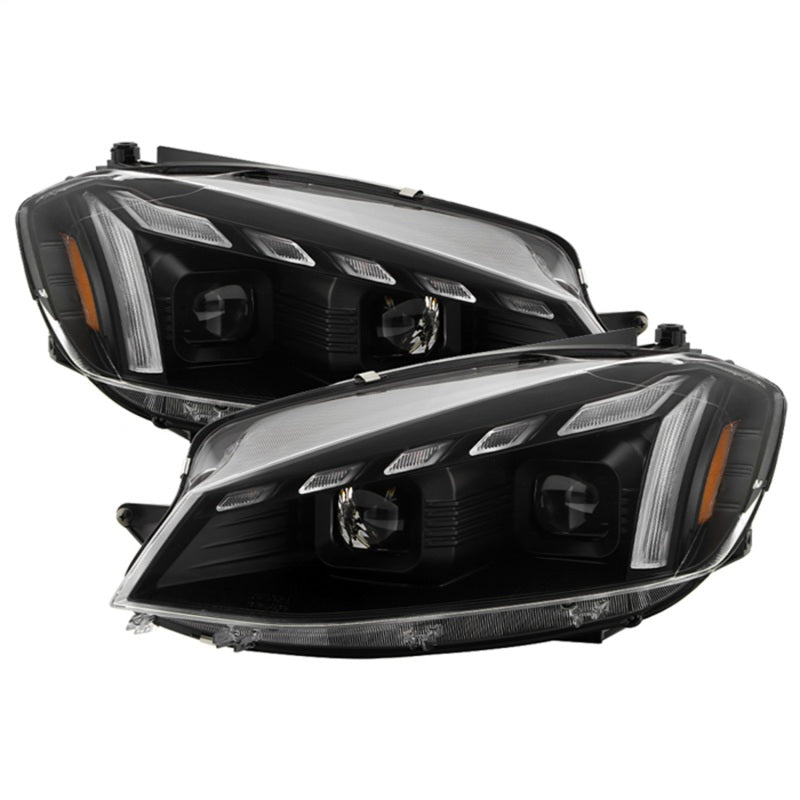 Spyder 18-21 VW Golf Halogen Model Only High-Power LED Headlights - Black (PRO-YD-VG17HALAP-SBGR-BK)
