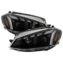 Load image into Gallery viewer, Spyder 18-21 VW Golf Halogen Model Only High-Power LED Headlights - Black (PRO-YD-VG17HALAP-SBGR-BK)