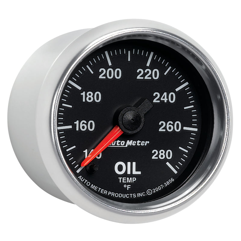 Autometer GS Series 2-1/16in Oil Temperature Gauge 140-280 Degrees Electric Full Sweep