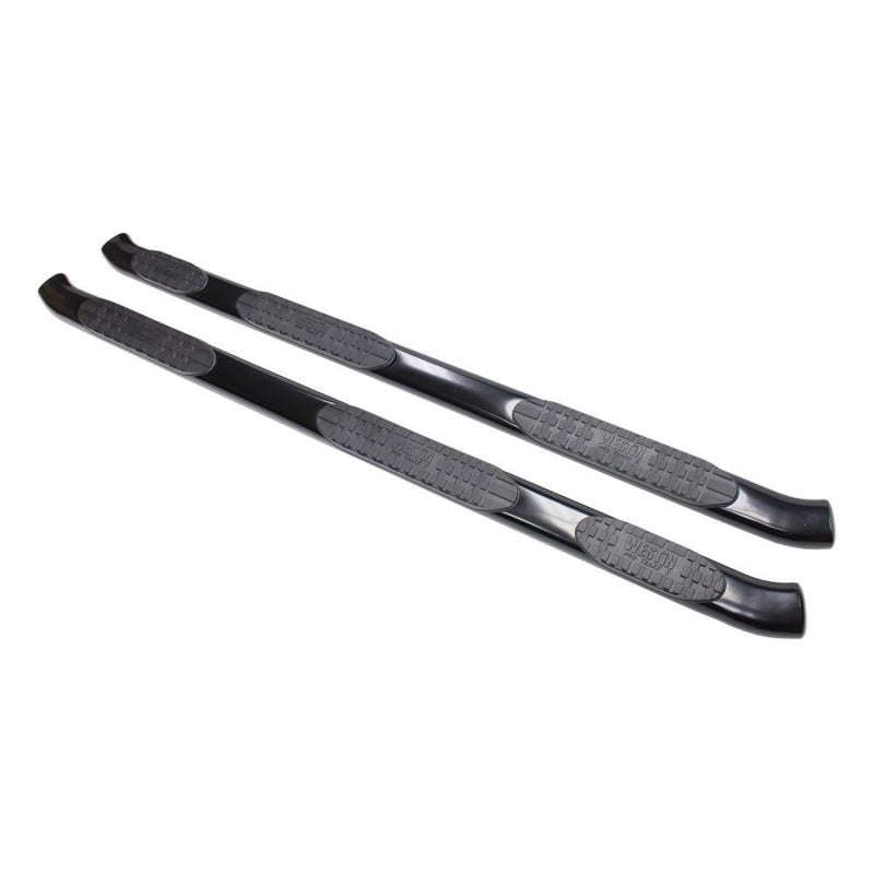 Westin 2007-2018 Chevy Silverado 2500/3500 Crew Cab PRO TRAXX 5 WTW Oval Nerf Step Bars - Black