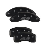 MGP Front set 2 Caliper Covers Engraved Front MGP Black finish silver ch