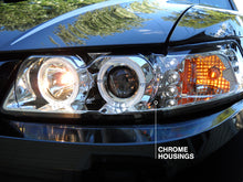 Load image into Gallery viewer, Raxiom 99-04 Ford Mustang Dual LED Halo Projector Headlights- Chrome Housing (Clear Lens)