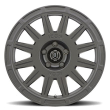 Load image into Gallery viewer, ICON Ricochet 17x8 5x100 38mm Offset 6in BS Satin Black Wheel