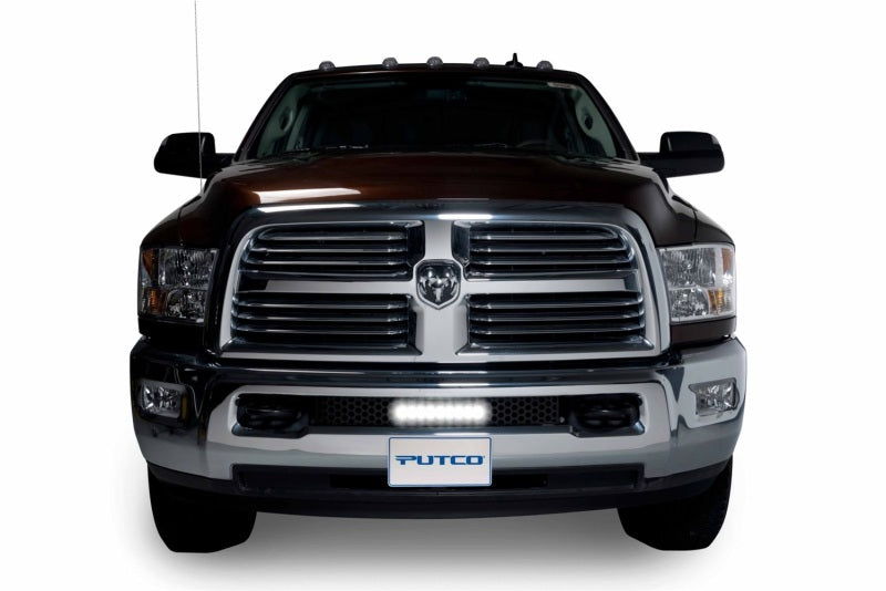 Putco 11-18 Ram HD - SS Punch Style Bumper Grille Insert w/ 10in Luminix Light Bar (Black)