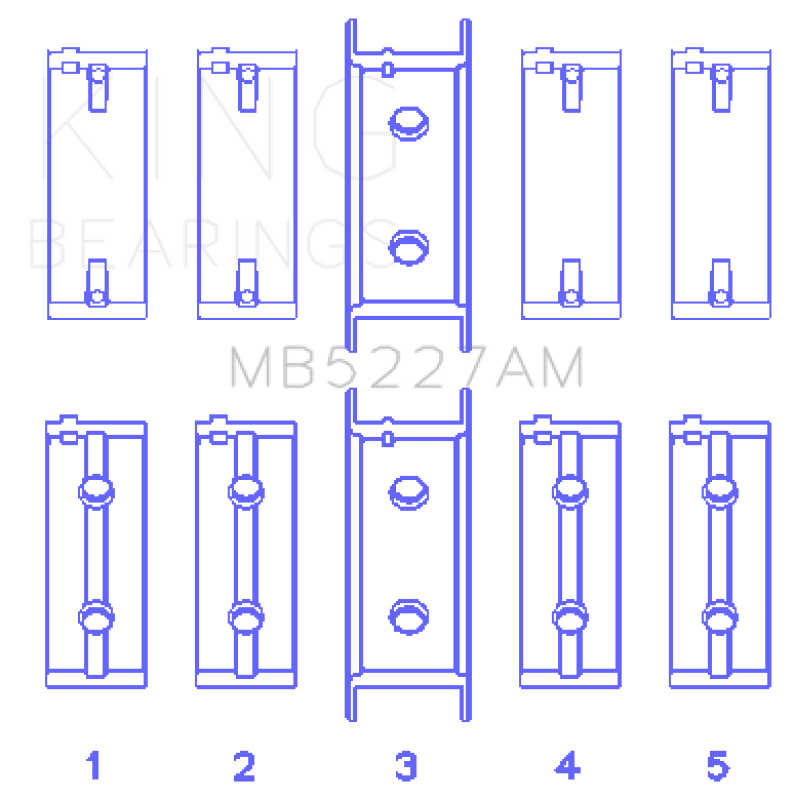 King Engine Bearings Mitsubishi 4G63/4G63T (->92) (Size +0.25mm) Main Bearing Set