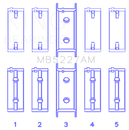 King Engine Bearings Mitsubishi 4G63/4G63T (92) (Size +0.25mm) Main Bearing Set