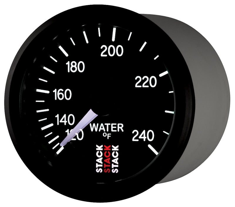 Autometer Stack 52mm 120-240 Deg F 1/2in Npt (M) Mechanical Water Temp Gauge - Black