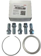 Load image into Gallery viewer, BBS PFS KIT - Saab 9-3 - 9-5 - Includes 70mm OD - 65mm ID Ring / 70mm Clip / Lug Bolts