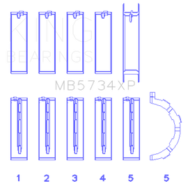 King Engine Bearings Ford Mustang Prod 302 Coyote Performance Main Bearing Set - Size STD