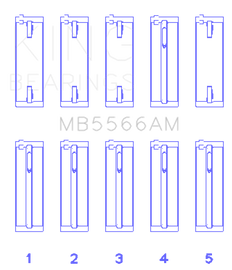 King Engine Bearings Audi A4 1.8L AEB (Size +.25 Oversized) Main Bearing Set