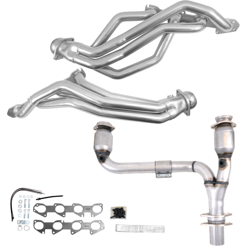 BBK 09-24 Ram 1500 Hemi 5.7L 1-3/4 Long Tube Headers w/High Flow Catted Y-Pipe (Silver Ceramic)