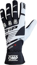 Load image into Gallery viewer, OMP KS-3 Gloves Black/White - Size Xs