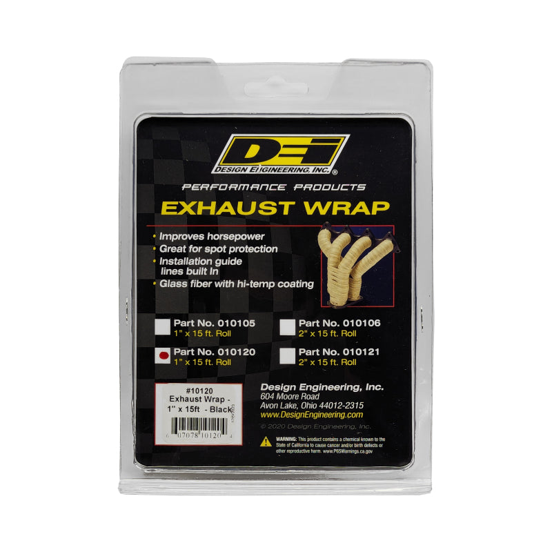 DEI Exhaust Wrap 1in x 15ft - Black