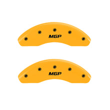 Load image into Gallery viewer, MGP 4 Caliper Covers Engraved Front &amp; Rear MGP Yellow Finish Black Char 1997 Toyota Supra