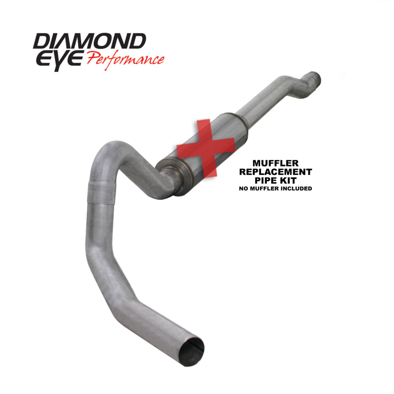 Diamond Eye KIT 4in CB MFLR RPLCMENT PIPE SGL AL: 03-06 FORD 6.0L EXCURSION